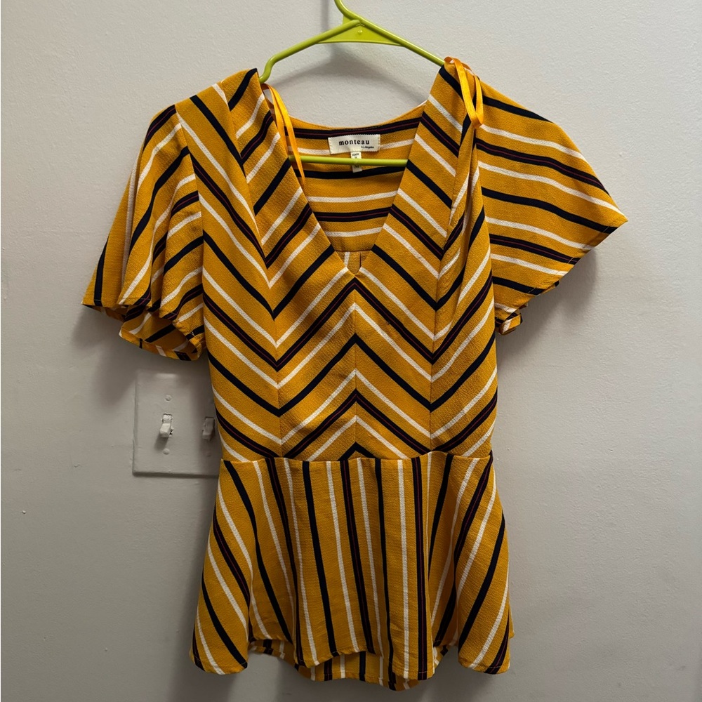 Yellow Gold Striped Montrose Top